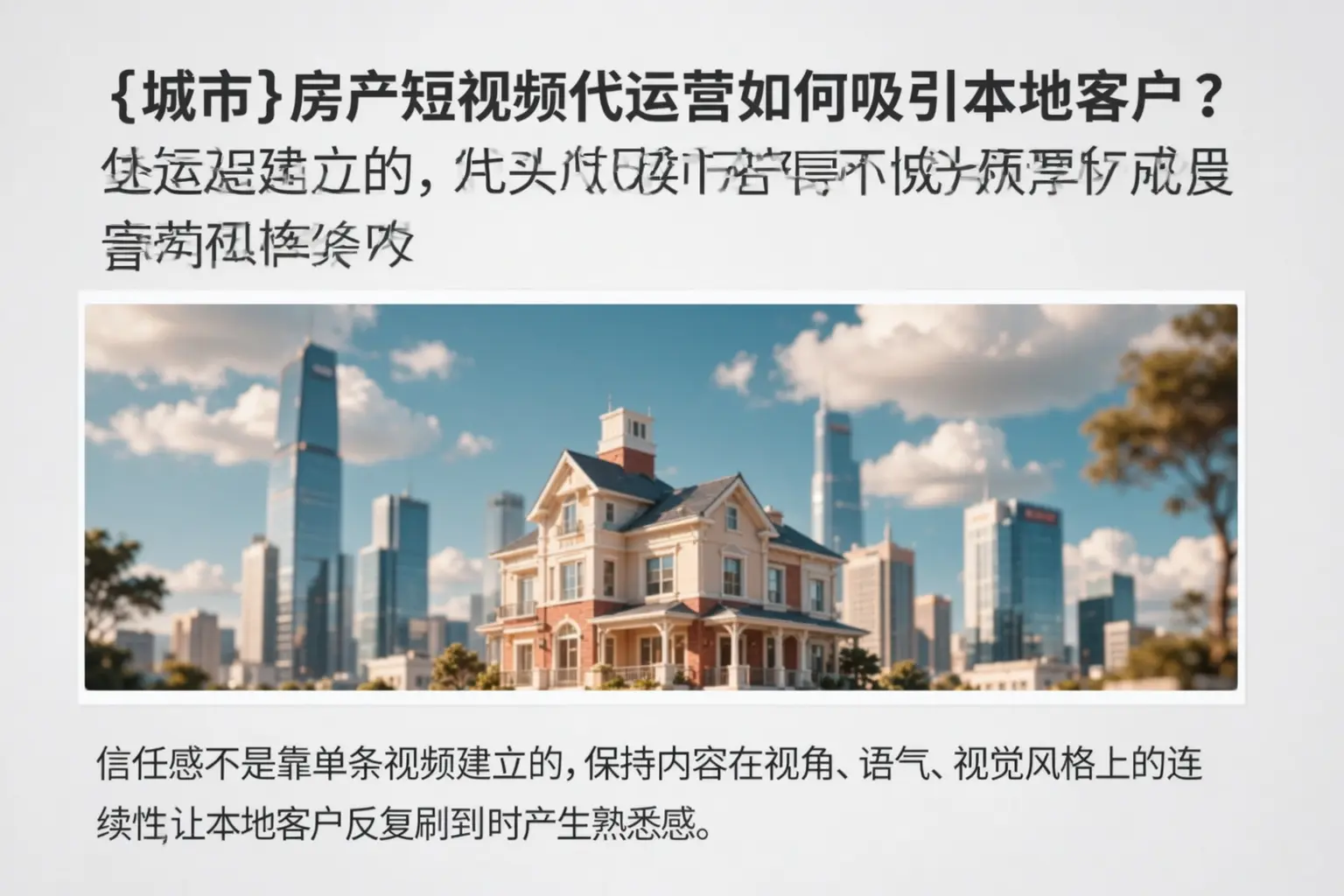义马房产短视频代运营如何吸引本地客户?